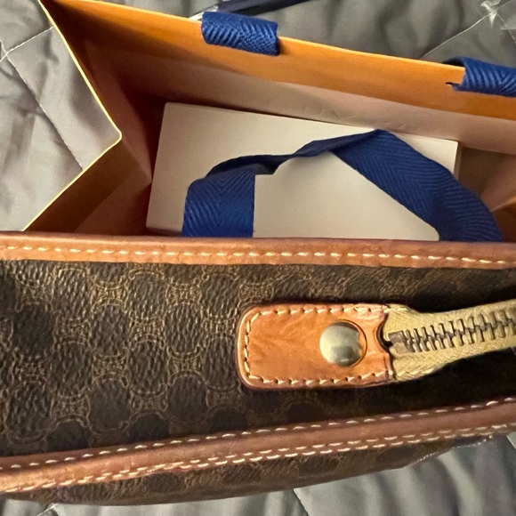 CELINE  Clutch Bag Macadam Brown PVC Leather Authentic - Picture 4 of 11